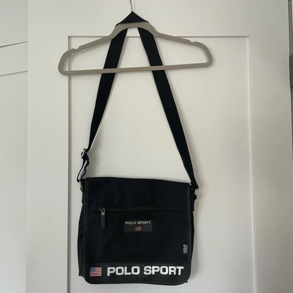 vintage polo sport messenger bag